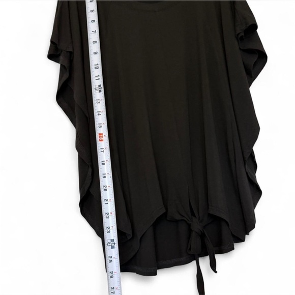 Women’s Black Dolman Short Sleeve Top With Front Tie Small - Picture 5 of 7